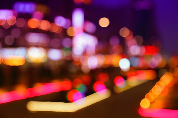 istock Night neons defocused city in Busan 2207768881