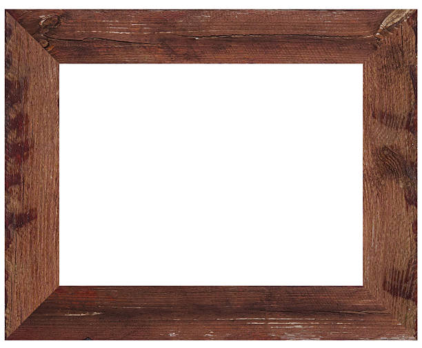 istock Empty wooden frame made of brown planks on isolated background 2207771444