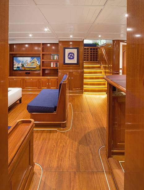 istock Ship building industry. Building a super yacht. Vintage interior. 2207773542