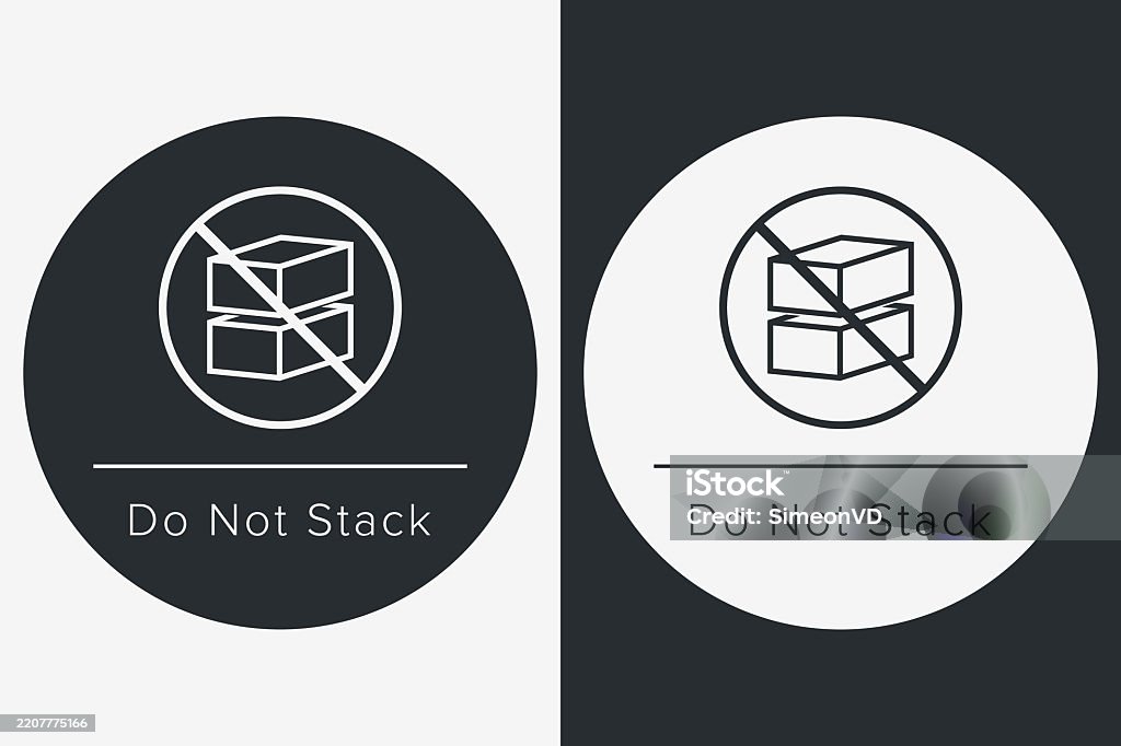 Do Not Stack 4 Label Vector Do Not Stack Packaging Symbol Sign And Label Indicating That Items ...