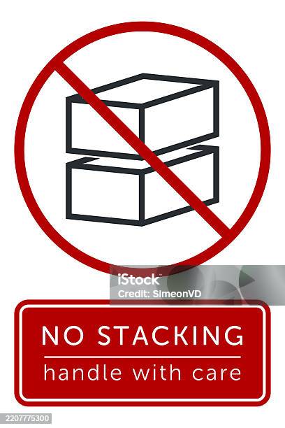 Bag Stacking Sign Do Not Stack Packaging Symbol Sign And Label Indicating That Items ...