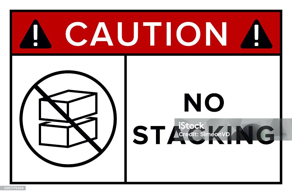 No Stacking Racks Ilustración de Do Not Stack Packaging Symbol Sign And Label Indicating ...