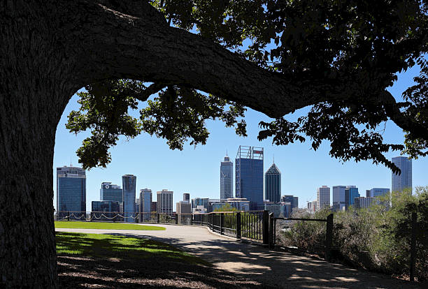 Perth, Australia - September 12, 2023: Tourists visit Botanic Gardens in Kings Park.