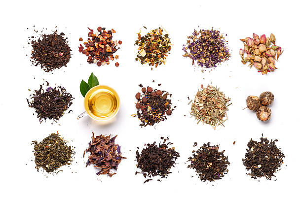 istock An assortment of various dry tea leaves, showcasing different textures, colors, and blends 2207782618