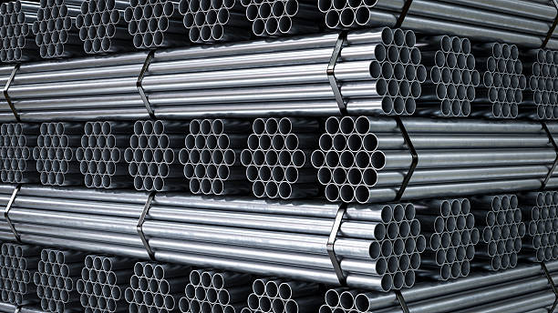 istock Steel Pipes bunches. 3d rendering 2207786475