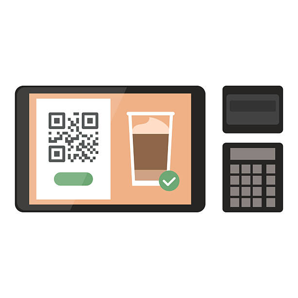 Coffee vending machine display and control panel Coffee vending machine digital display and control panel: sale and payments concept vending machine codes stock illustrations