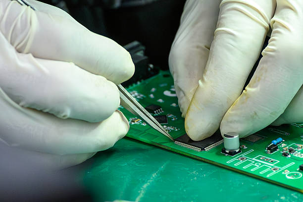istock Close up scene the soldering operation by skill operator. 2207803516