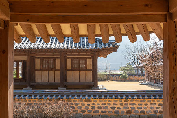 istock Traditional Korean Architectural Style Hanok Housing Landscape 2207804035