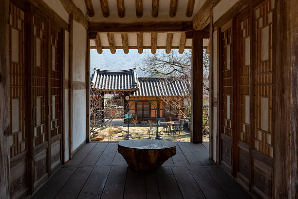 istock Traditional Korean Architectural Style Hanok Housing Landscape 2207804075