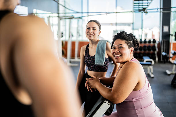 istock Friends talking at gym 2207806847
