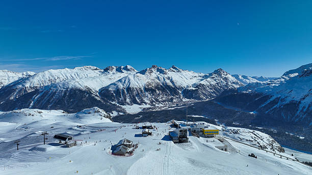 istock Ski Track at a location Corviglia, overlooking St. Moritz, canton of Graubunden, Switzerland 2207808564