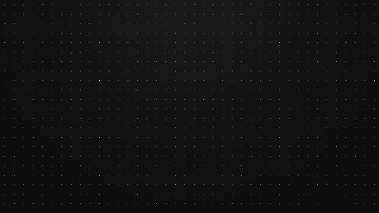 Animated abstract technology random dots on black background