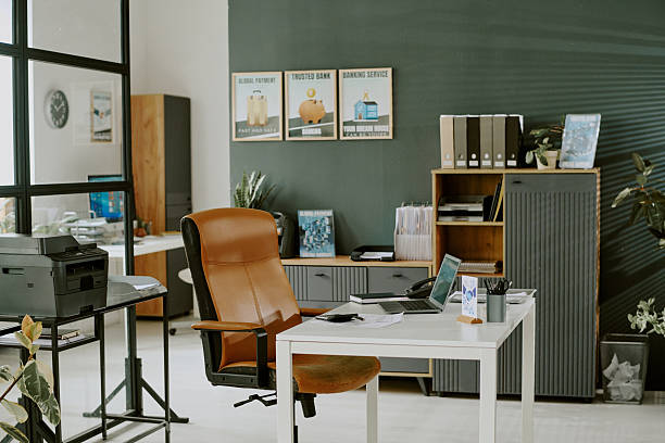 istock Modern Office Workspace Showing Organized Furniture 2207816692