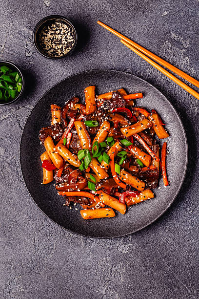 istock Tteokbokki ,Spicy Stir fried Rice Cake. 2207817375
