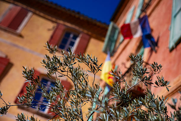 The colourful French Village of Roussillon in Provence France during Springtime