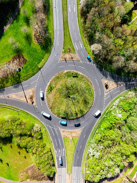istock Drone view of Roundabout in Milton Keynes, UK 2207823039