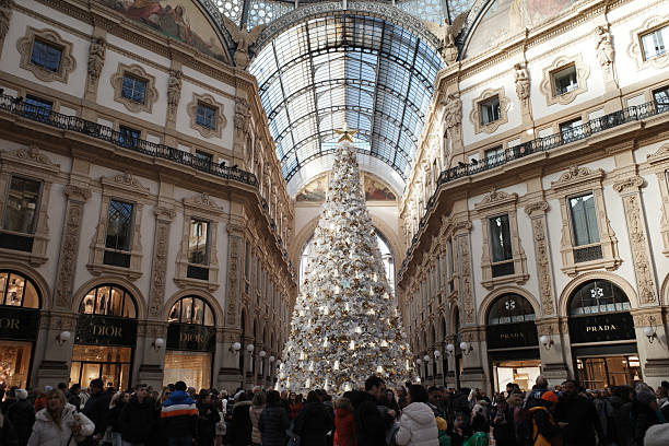 Milan, Italy. January 2, 2025. Galleria Vittorio Emanuele II in holiday time.