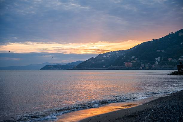 istock Coastal sunset view in Liguria, Italy. 2207831052