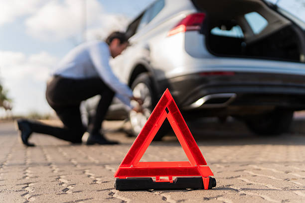 istock Close-up of road reflector on floor 2207831463