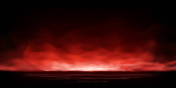 istock Realistic red smoke or haze with overlay effect on transparent background. Hot fiery mist or magical vapor rising from floor. Abstract vector illustration of atmospheric fog or burning steam. 2207833536