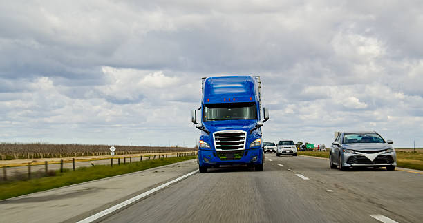 istock Blue Truck Driving on Interstate 5 2207842827