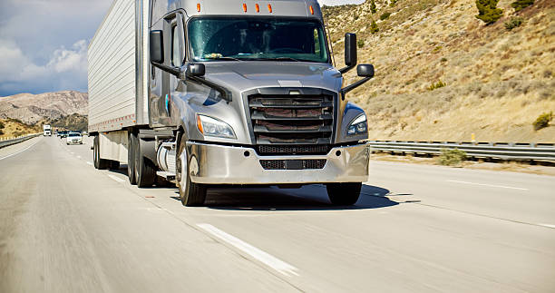 istock A Silver Cargo Truck on Interstate 5 in California 2207842855