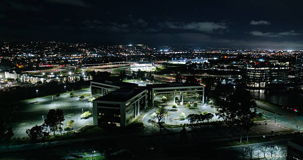 Aerial view of Doha city at night