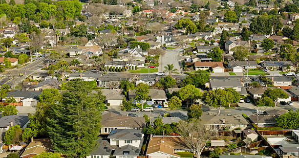 istock Drone Flight Over Suburban Homes in Sunnyvale, CA 2207857100