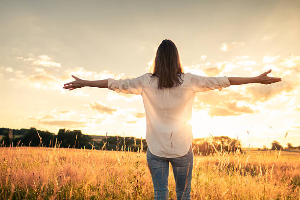 istock Woman feeling grateful and gratitude for her life. 2207857842