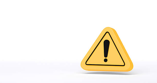 istock Yellow triangle warning sign symbol isolated on white background. 2207881014