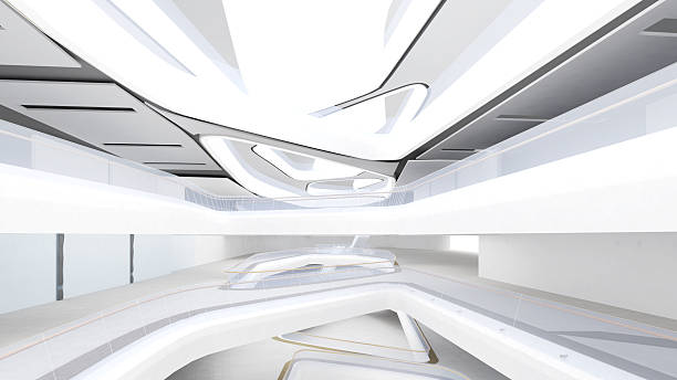 istock big, white, glistening building hall ,Area for structural work ,large mall structure ,3d rendering 2207881506