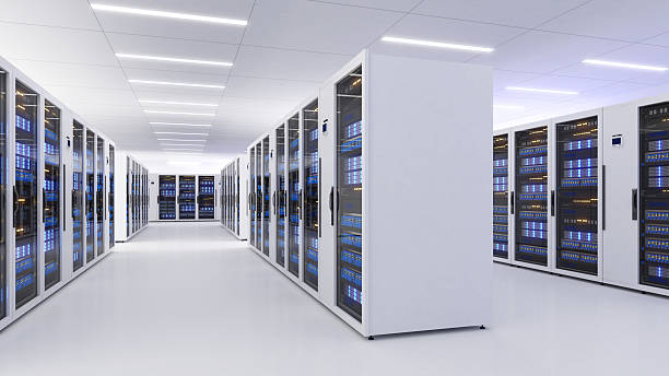 istock Shot of Data Center With Multiple Rows of Fully Operational Server Racks. Modern Telecommunications,Data center cooling,server room,3d rendering 2207882211