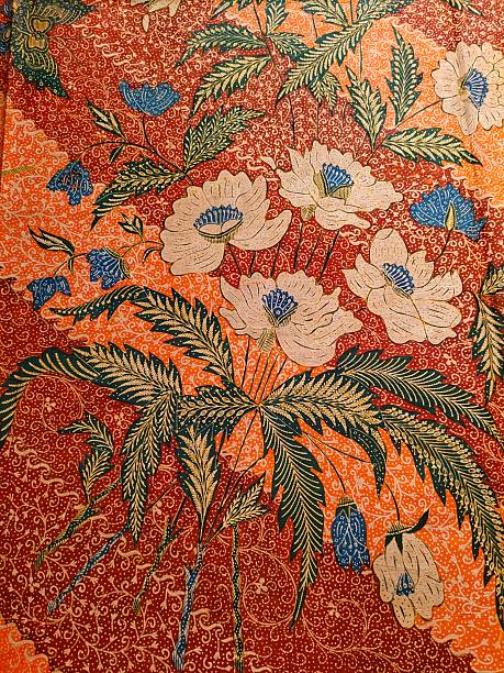 istock Long batik fabric with flower leaf motif with colorful background 2207883384