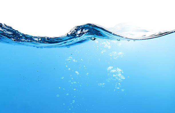 istock Motion of Air Bubbles Float Up Under Water. Water Wave, Pure Drinking Water, Oxygen Relaxation. Blue Water Textured on White Background. 2207887827