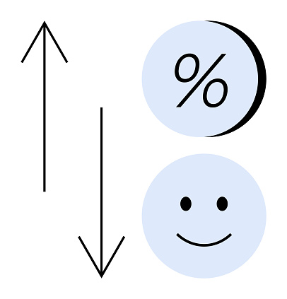 Arrows Indicating Increase And Decrease With Percentage Symbol And ...