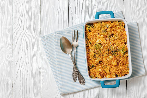 istock broccoli cauliflower casserole in a dish, top view 2207898086