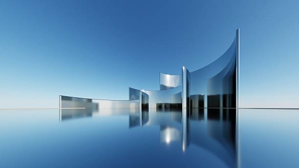 istock 3d illustration of abstract minimal architecture background, geometric architectural with chrome or metallic arch design 2207899648