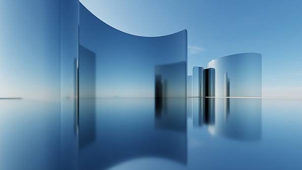 istock 3d illustration of abstract minimal architecture background, geometric architectural with chrome or metallic arch design 2207899665