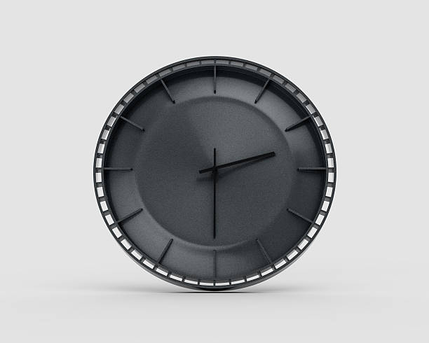 A Modern Charcoal Black Wall Clock 2:30 Two Thirty 02:30 For Modern Interiors 3D Illustration