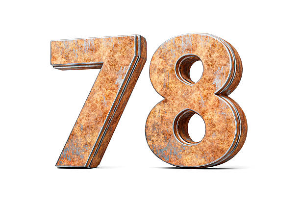 istock Number Seventy Eight 78 Digit Made Of Old Rusty Iron Metal Texture White Background 3d Illustration 2207903147