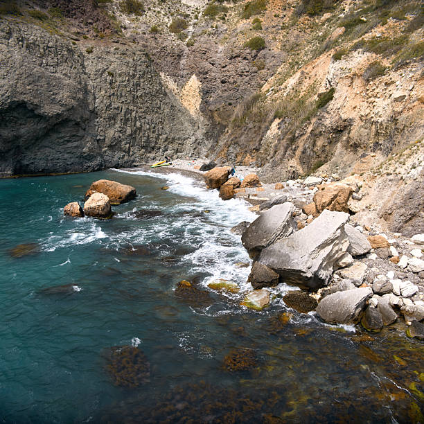 Diana's Grotto in Fiolent Cape in spring sunny day. Sevastopol. Crimea