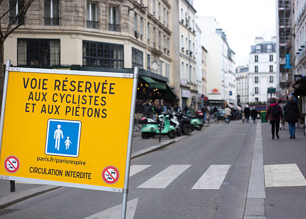 Paris, France: Pedestrians Zone Sign (Bastille, Rue de la Roquette)