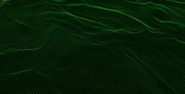 istock Dynamic wave of glowing dots. Futuristic dot wave of bright particles. Weave effect. Futuristic background for presentation design. Wide format vector illustration. 2207916532