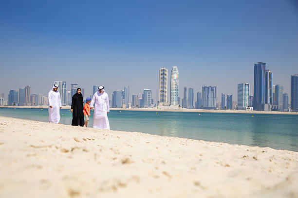 istock Emirati Family Enjoying at Beach 2207919439