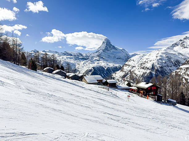 Winter ski resort Zermatt with Matterhorn, Mattertal, Valais canton, Switzerland,.