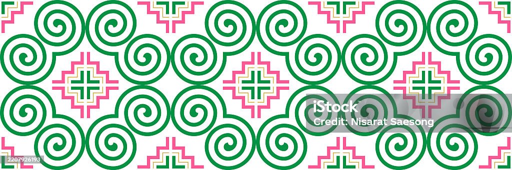Blue Hmong Patterns Hmong Pattern Hmong Ethnic Stock Illustration - Download Image Now ...