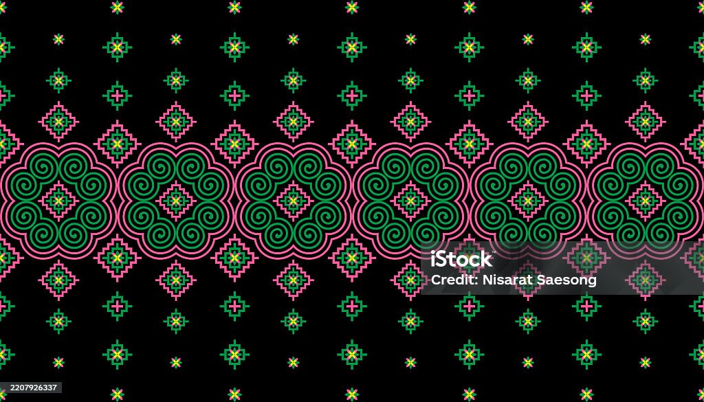Hmong Color Patterns Hmong Pattern Hmong Ethnic Stock Illustration - Download Image Now ...