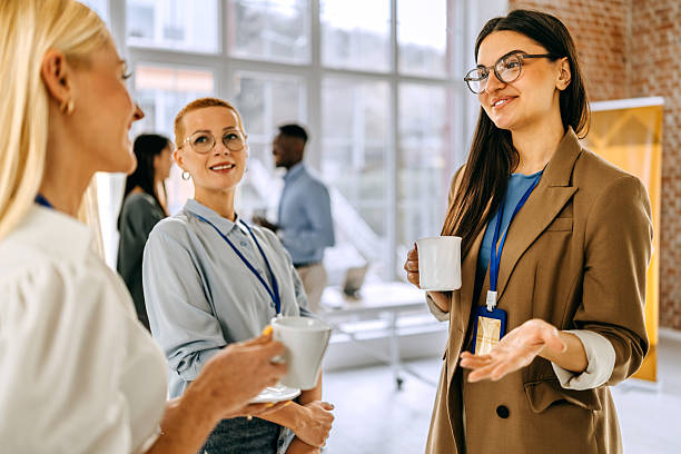 istock Three female colleagues enjoying a coffee break during a conference 2207927795