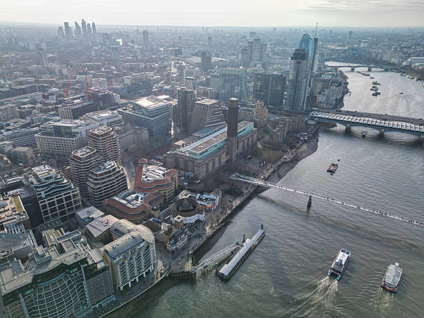 istock Aerial view over London towards Tate Modern UK 2207937694