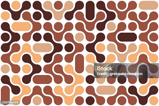 Aesthetic Patterns Rounded Warm Toned Geometric Pattern With Retro Rounded Shapes Stock ...